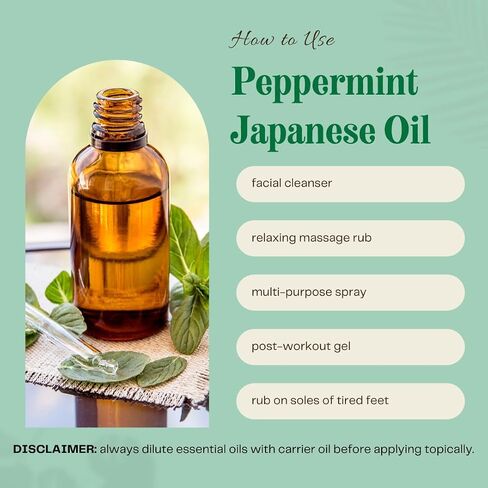 2 زجاجات - زيت النعناع العطري - 4 أوقية - 100 ٪ من الزيت الأساسي النقي - زجاجة زجاجية العنبر مع قطرة زجاجية - GreenHealth in Kuwait