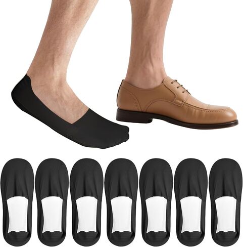 Ishua 7 Pairs Men's Men Low Slip Show Socks - الجوارب ذات البطانة الرقيقة غير الرسمية للمتسكعون والأحذية الرياضية in Kuwait