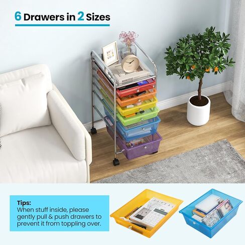 سعة 15-DRAWER ROLLING CART ، عربة تخزين متنقلة مع إطار عالمي للعجلات والمعادن ، عربة مرافق العربة متعددة الأغراض ، منظم عربة فنية حرفية لمدرسة المكتب المنزلي in Kuwait