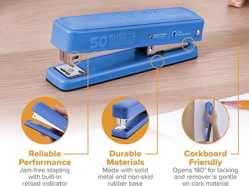 Bostitch Titan Heavy Duty Metal Stapler, 50 Sheet Capacity with 1250 Staples and Ergonomic Staple Remover, Jam Free Stapling, Full Strip Stapler for Desk, Office and Classroom, Black in Saudi Arabia
