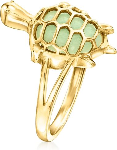 Ross-Simons Jade Turtle Ring in 18kt Gold Over Sterling in Saudi Arabia