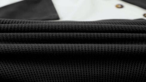 Poetsky Womens Waffle Knit Tops Dressy Casual Long Sleeve Color Block Button Decor Shirts Blouses in Kuwait