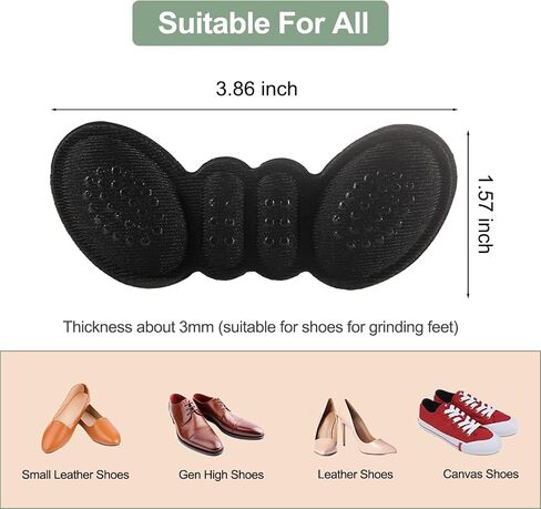 Heel Inserts Comfort for Women,Heel Shoe Pads Heel Cushion Loose Shoes for Pain,Heel Pads for Shoes Make Shoes Fit Tighter Inserts 3mm(4Pairs, Beige) in Saudi Arabia