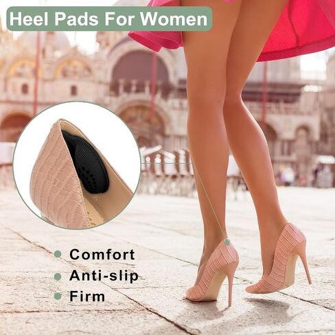 Heel Inserts Comfort for Women,Heel Shoe Pads Heel Cushion Loose Shoes for Pain,Heel Pads for Shoes Make Shoes Fit Tighter Inserts 3mm(4Pairs, Beige) in Saudi Arabia
