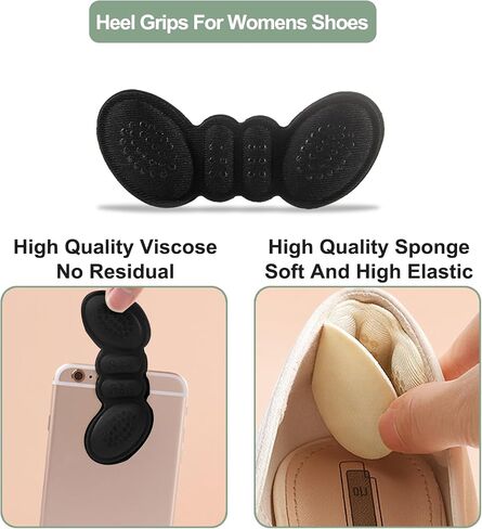 Heel Inserts Comfort for Women,Heel Shoe Pads Heel Cushion Loose Shoes for Pain,Heel Pads for Shoes Make Shoes Fit Tighter Inserts 3mm(4Pairs, Beige) in Saudi Arabia