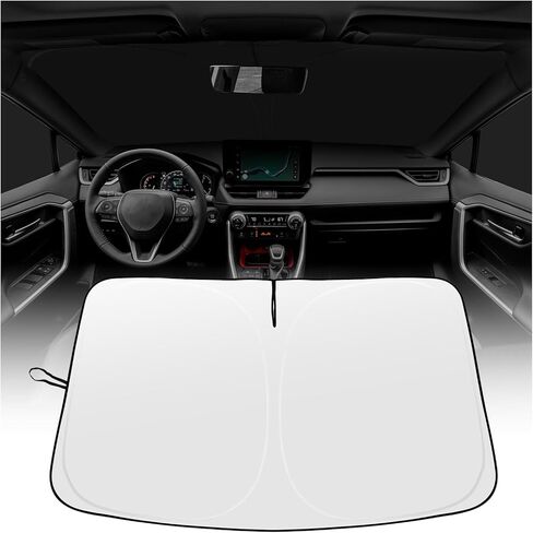 الزجاج الأمامي Sunshade لـ Toyota Rav4 2019-2025 Le Xle Premium Limited Xse Hybrid Adventure Prime ، نافذة أمامية متطورة قابلة للطي مع حقيبة تخزين ، وظلال الشمس الزجاجية in Saudi Arabia