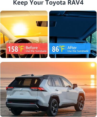الزجاج الأمامي Sunshade لـ Toyota Rav4 2019-2025 Le Xle Premium Limited Xse Hybrid Adventure Prime ، نافذة أمامية متطورة قابلة للطي مع حقيبة تخزين ، وظلال الشمس الزجاجية in Saudi Arabia