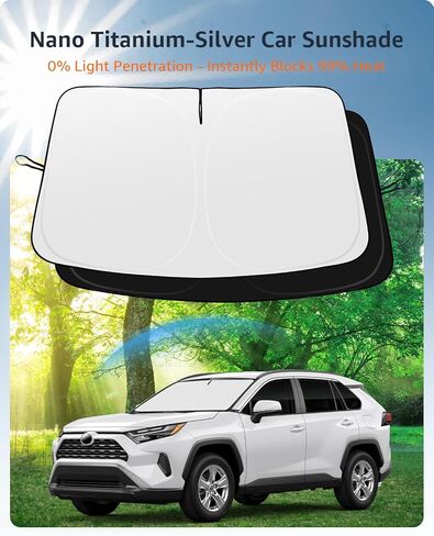 الزجاج الأمامي Sunshade لـ Toyota Rav4 2019-2025 Le Xle Premium Limited Xse Hybrid Adventure Prime ، نافذة أمامية متطورة قابلة للطي مع حقيبة تخزين ، وظلال الشمس الزجاجية in Saudi Arabia