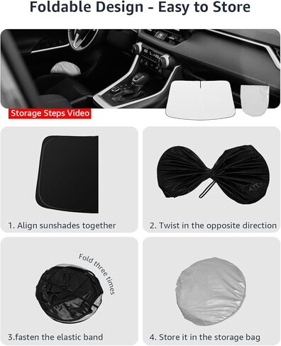 الزجاج الأمامي Sunshade لـ Toyota Rav4 2019-2025 Le Xle Premium Limited Xse Hybrid Adventure Prime ، نافذة أمامية متطورة قابلة للطي مع حقيبة تخزين ، وظلال الشمس الزجاجية in Saudi Arabia