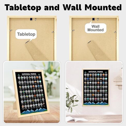 US National Parks Scratch Off Poster, ALL 63 National Parks, National Park Gifts With Plastic Scraper And Cleaning Cloth, National Park Map Travel Map, Suitable for 12"x16" frame (Gold) in Kuwait