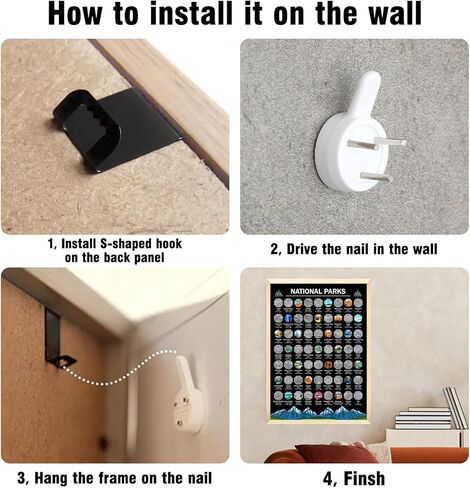 US National Parks Scratch Off Poster, ALL 63 National Parks, National Park Gifts With Plastic Scraper And Cleaning Cloth, National Park Map Travel Map, Suitable for 12"x16" frame (Gold) in Kuwait