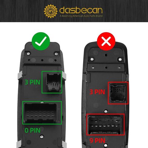 DASBECAN 68110871AA سائق الجانبي تبديل النافذة الرئيسي متوافق مع 2012-2019 دودج جراند كارافان 2012-2016 كرايسلر تاون آند كونتري 3 دبابيس+ 0 دبوس استبدال# 68298871AA in Saudi Arabia