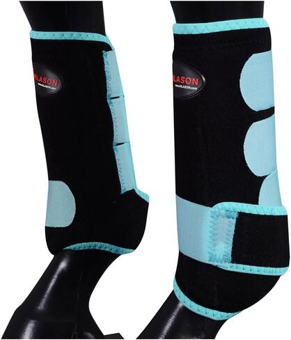 HILASON L M S Horse Rear Hind Leg Sport Boots | Horse Leg Boots | Horse Jumping Boots | Horse Sport Boots | Horse Hind Boots in Kuwait
