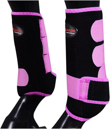 HILASON L M S Horse Rear Hind Leg Sport Boots | Horse Leg Boots | Horse Jumping Boots | Horse Sport Boots | Horse Hind Boots in Kuwait