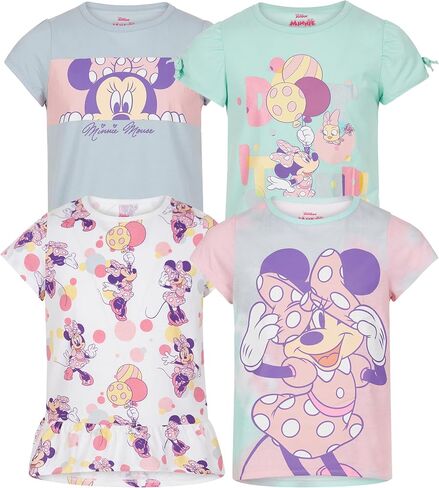 Disney Girls T-Shirts Minnie Mouse 4 Pack Short Sleeve Graphic Tee Toddler/Little Girls in Saudi Arabia