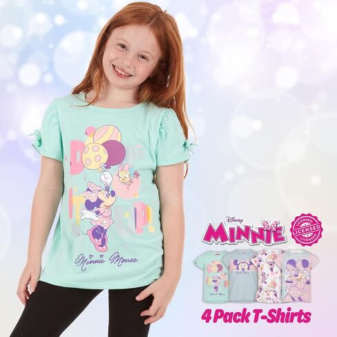 Disney Girls T-Shirts Minnie Mouse 4 Pack Short Sleeve Graphic Tee Toddler/Little Girls in Saudi Arabia
