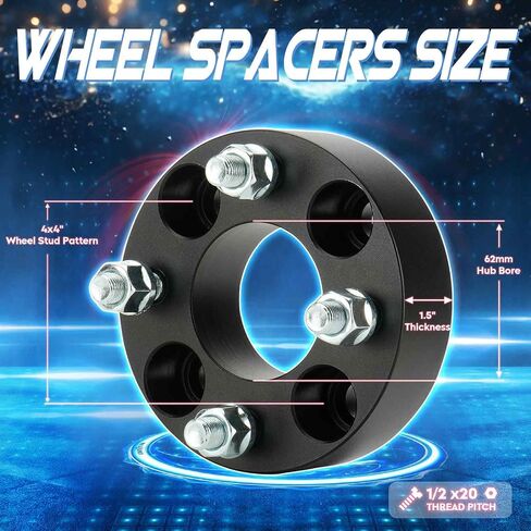 TadaMark 4x4 Wheel Spacers 1.5in Wheel Adapters Forged 4 Lug fit for Golf Cart EZ GO Club Car 62mm Bore with 1/2" x 20 Studs 4pcs in Saudi Arabia