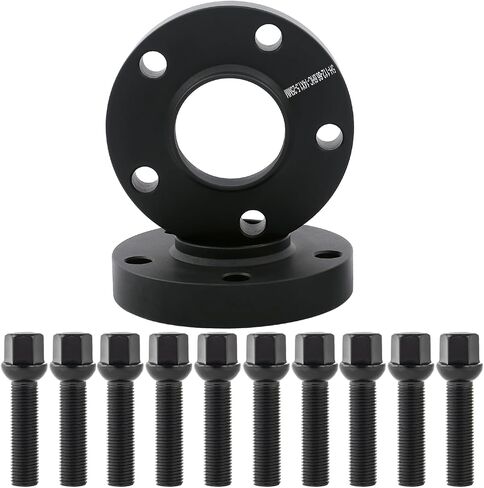 DCVAMOUS 2PC Black 5x112 Wheel Spacers Hubcentric 12mm 66.56 Bore with 14x1.25 Bolts (40mm Shank Ball Seat) Compatible with BMW-Mini 5 Lug 2016+ X1 | 2018+ X2 X3 | 2019+ X4 X5 | 2020+ X6 X7 GR Supra in Saudi Arabia