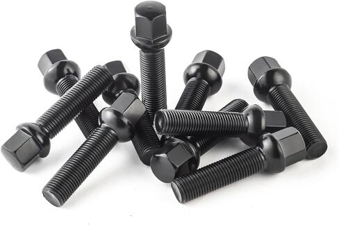 DCVAMOUS 2PC Black 5x112 Wheel Spacers Hubcentric 12mm 66.56 Bore with 14x1.25 Bolts (40mm Shank Ball Seat) Compatible with BMW-Mini 5 Lug 2016+ X1 | 2018+ X2 X3 | 2019+ X4 X5 | 2020+ X6 X7 GR Supra in Saudi Arabia