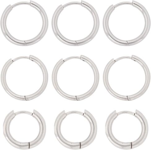 SUNNYCLUE 1 Box 24Pcs 12 Pairs Huggie Hoops Leverback Earring Hooks Stainless Steel Hoop Earrings 14mm Round Lever Back Earring Findings Hypoallergenic Leverback Earwires for Jewelry Making Supplies in Saudi Arabia