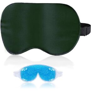 قناع نوم حريري يحجب الضوء، قناع العين المنعش LC-dolida للنوم، قناع نوم 3 في 1 يتضمن بذور السينا الحريرية وأقنعة هلامية للعين للنساء والرجال الذين يعانون من جفاف العين in Kuwait