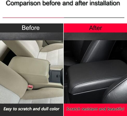 XITER Leather Auto Armrest Cover Waterproof Center Console Armrest Pad Cover for Toyota Camry/Hybrid 2012 2013 2014 2015 2016 2017 Accessories(Red Stitches) in Saudi Arabia