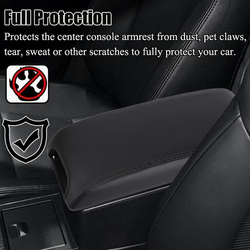 XITER Leather Auto Armrest Cover Waterproof Center Console Armrest Pad Cover for Toyota Camry/Hybrid 2012 2013 2014 2015 2016 2017 Accessories(Red Stitches) in Saudi Arabia