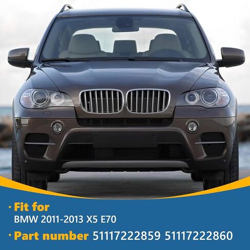 TOPUS Pair for BMW X5 E70 Front Bumper Grille Grill Trim Fog Light Cover for BMW 2011 2012 2013 Front Lower Bumper Inserts Driver & Passenger Side BM1038131 BM1039131 51117222859 51117222860 in Kuwait