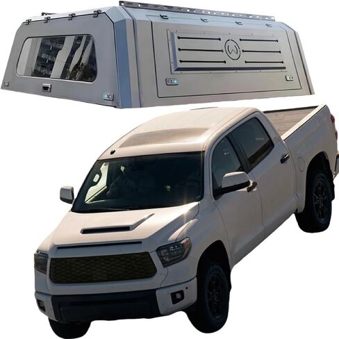 مظلة سرير الشاحنة المقاومة للتأثير | الألومنيوم Hardtop tonneau topper ث/قفل | مسيرة سرير سرير متعددة الموسم المظلة متوافقة مع التندرا (النمط ب 5.5 قدم انزلاق) in Kuwait