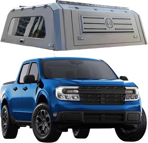 Impact-Resistant Truck Bed Canopy | Aluminum Hardtop Tonneau Topper W/Lock | Multi-Season Bed Cap Truck Canopy Compatible for Maverick(Style B 6.5ft Sliding Window) in Saudi Arabia