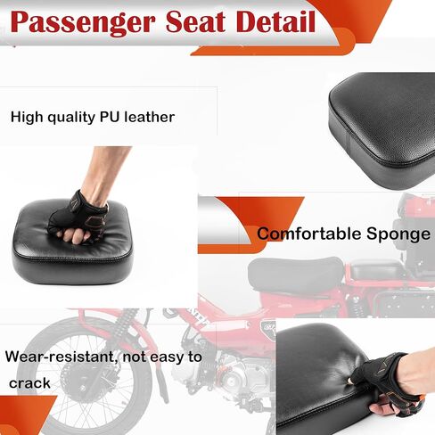 Motorcycle Seat for Trail 125 CT125 Hunter Cub Large Matte Seat Rear Seat Cushion with PU Leather Passenger Seat in Kuwait
