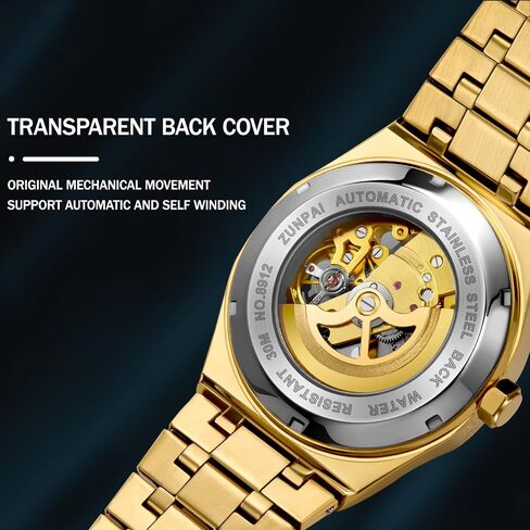 senstone Automatic Watches for Men Mechanical Movement Tourbillon Self-Winding Transparent Skeleton Fashion Gift Business Dress Wristwatch with Waterproof 41mm Luminous Dial Stainless Steel Band in Saudi Arabia