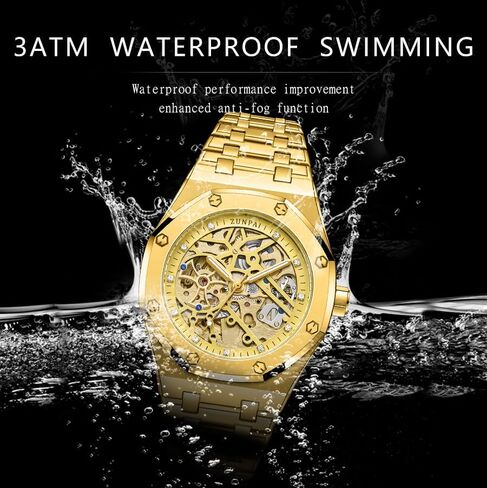 senstone Automatic Watches for Men Mechanical Movement Tourbillon Self-Winding Transparent Skeleton Fashion Gift Business Dress Wristwatch with Waterproof 41mm Luminous Dial Stainless Steel Band in Saudi Arabia