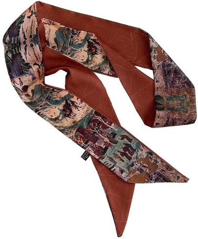 Retro Double-sided Long Thin Scarf Skinny Ribbon Neck Tie Waist Belt for Women Girls in Kuwait
