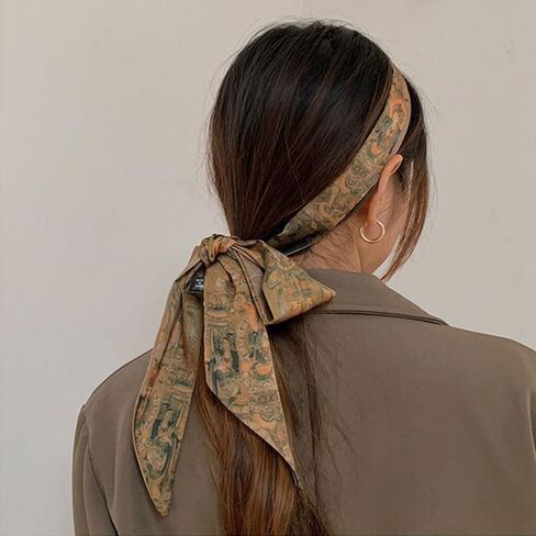 Retro Double-sided Long Thin Scarf Skinny Ribbon Neck Tie Waist Belt for Women Girls in Kuwait