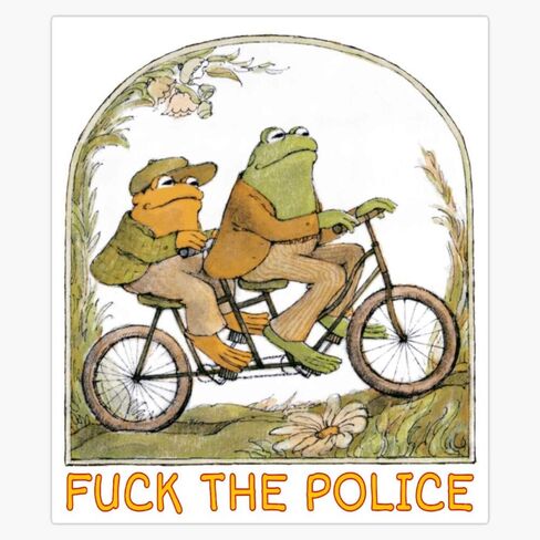 Frog and Toad - F*CK تقوم الشرطة (العائدات التي تم التبرع بها لصندوق الكفالة الوطني) ملصق Vinyl Pumper Sticker ملصق ماء 5 " in Kuwait