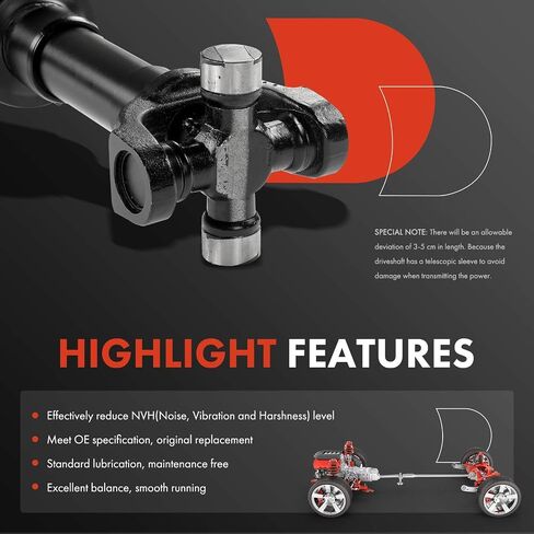 A-premium الخلفية الخلفية الكاملة محرك أقراص عمود عمود عمود عمود عمود عمود تتوافق مع فورد F-250 F250 Super Duty 142.0 "WB ، F-350 F350 Super Duty 1999-2002 137.0" WB ، V10 6.8L ، 4WD MANUAL TRANSPLISSION in Kuwait