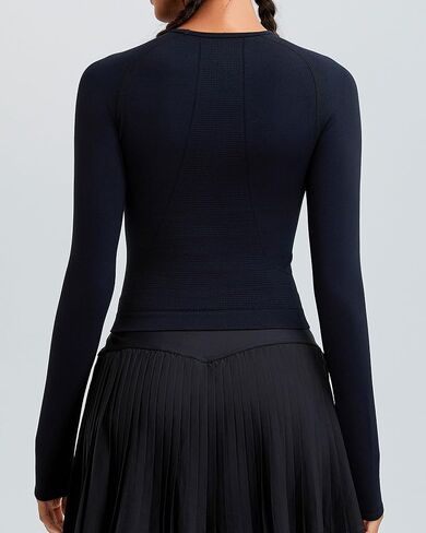 RUNNING GIRL Long Sleeve Yoga Shirts for Women, Soft Fitted Seamless Stretchy Casual Crew Neck Athletic Basic Shirt in Kuwait