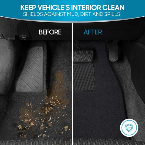 BDK Premium Black Carpet Floor Mats for Cars - Universal Fit Interior 4-Piece Car Mats Full Set with Vinyl Heel Pad Protector - Cute Car Accessories Interior Floor Covers for SUVs & Trucks in Saudi Arabia