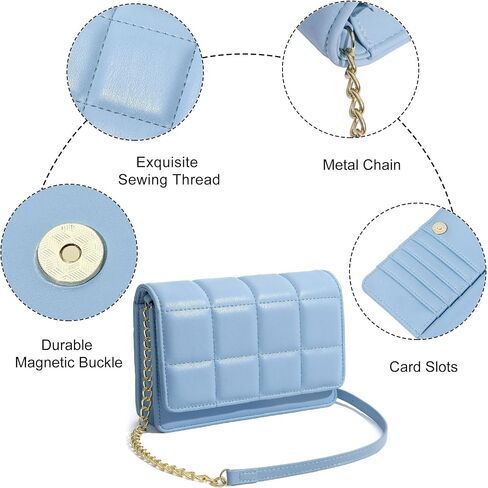 GEEAD Small Purses for Women Trendy Quilted Leather Mini Crossbody Wallet Chain Little Shoulder Phone Purse Evening Bag in Kuwait