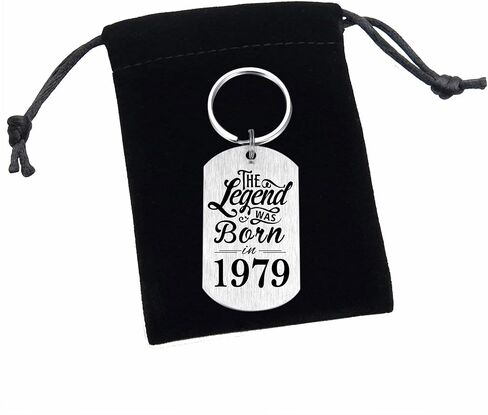Yobent 46th Birthday Gifts for Men 1979, Happy 46th Birthday Keychain, 46 Year Old Bday Gift for Male Man, The Legend was Born in 1979 in Saudi Arabia