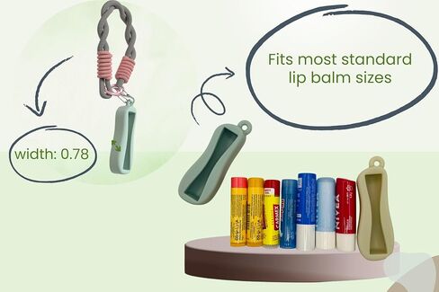 سلسلة مفاتيح 2-in-1 للشفاه مع حزام معصم-يناسب معظم مسكنات الشفاه ، مثالية للتنقل-SkyBlue العميق in Kuwait