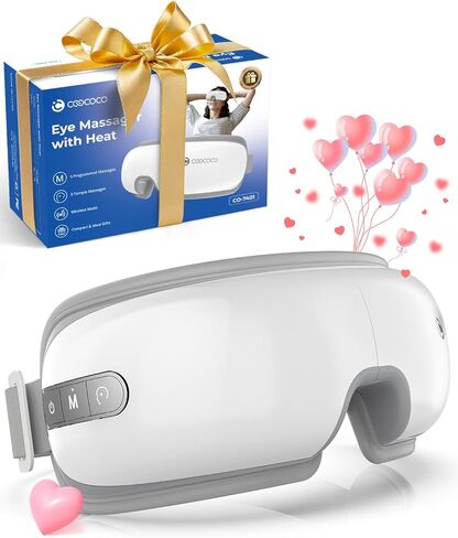 CooCoCo Heated Eye Massager, Eye Care Gifts for Women, Mom, Heated Eye Mask for Migraine & Headache Relief, Dry Eyes, Improved Sleep, Eye Care in Saudi Arabia