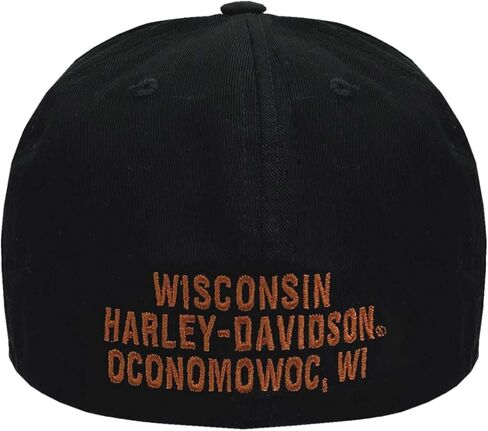 Harley-Davidson Men's Rivalry B&S Stretch Fit Curved Bill Baseball Cap - Black in Saudi Arabia
