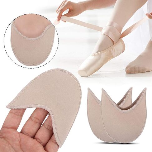 Ballet Dance Pointe Shoe Socks Pad, Toe Pouches Pad, Knitted Fabric Toe Cap Cover Toe Wrapped Protector Cushion Women Anti-Slip Toe Half Socks, Relief Forefoot Pain Point Shoes Ballet Slipper (Short) in Saudi Arabia