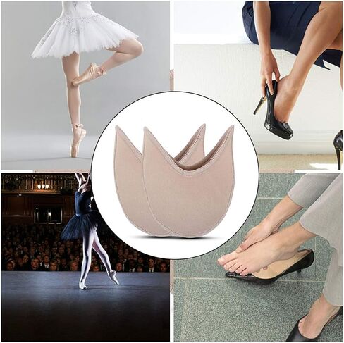 Ballet Dance Pointe Shoe Socks Pad, Toe Pouches Pad, Knitted Fabric Toe Cap Cover Toe Wrapped Protector Cushion Women Anti-Slip Toe Half Socks, Relief Forefoot Pain Point Shoes Ballet Slipper (Short) in Saudi Arabia