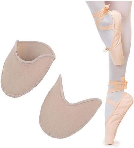 Ballet Dance Pointe Shoe Socks Pad, Toe Pouches Pad, Knitted Fabric Toe Cap Cover Toe Wrapped Protector Cushion Women Anti-Slip Toe Half Socks, Relief Forefoot Pain Point Shoes Ballet Slipper (Short) in Saudi Arabia