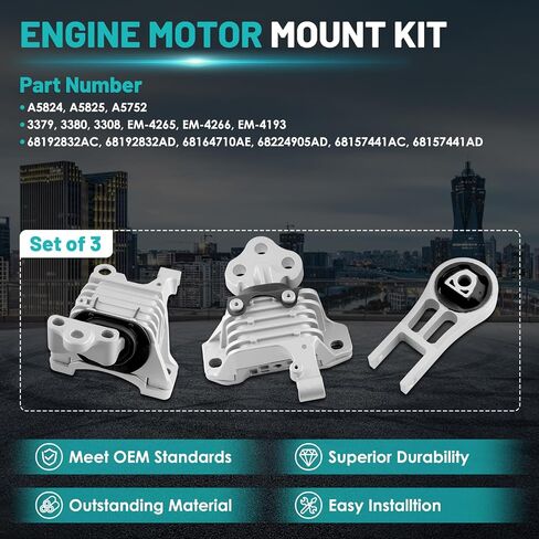 Engine Motor Mount and Transmission Mount Set of 3 Fit for Mercedes-Benz C300 08-12, C350 08-11, GLK350 10-12 3.0L 3.5L Automotive Replacement Engine Motor Trans Mount Set#A4063, A4074 in Saudi Arabia