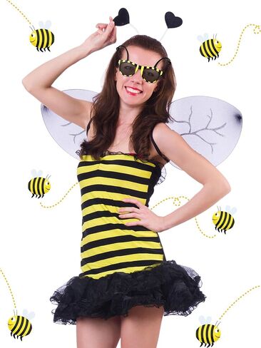 Bencailor 12 PCS Glasses Sunglasses Party Favors Accessories for Adult Costume Accessory Black Yellow Antenna Party in Kuwait