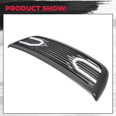 HECASA Upper Grille Front Hood Grill Compatible with 2010-2018 Dodge Ram 2500 3500 4500 Big Horn Horizontal Style w/Lights in Saudi Arabia
